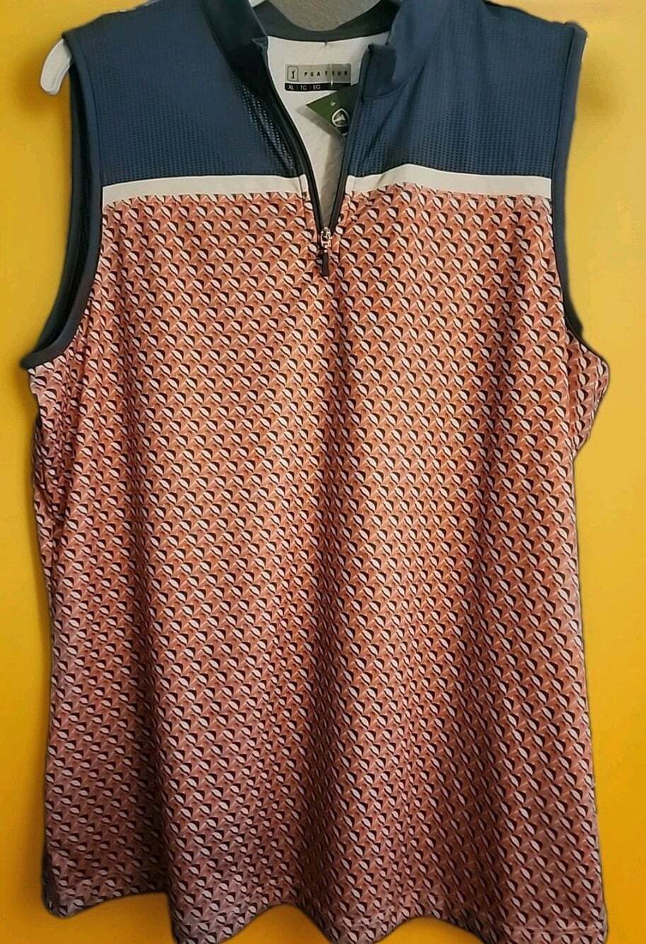 PGA TOUR Women's Fish Geo Sleeveless Racerback Tank Top XL NWT A97 Excellent